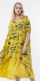 Платье Бохо 204 Газетка желтый